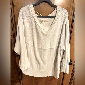 Free People white thermal tunic Sz XL